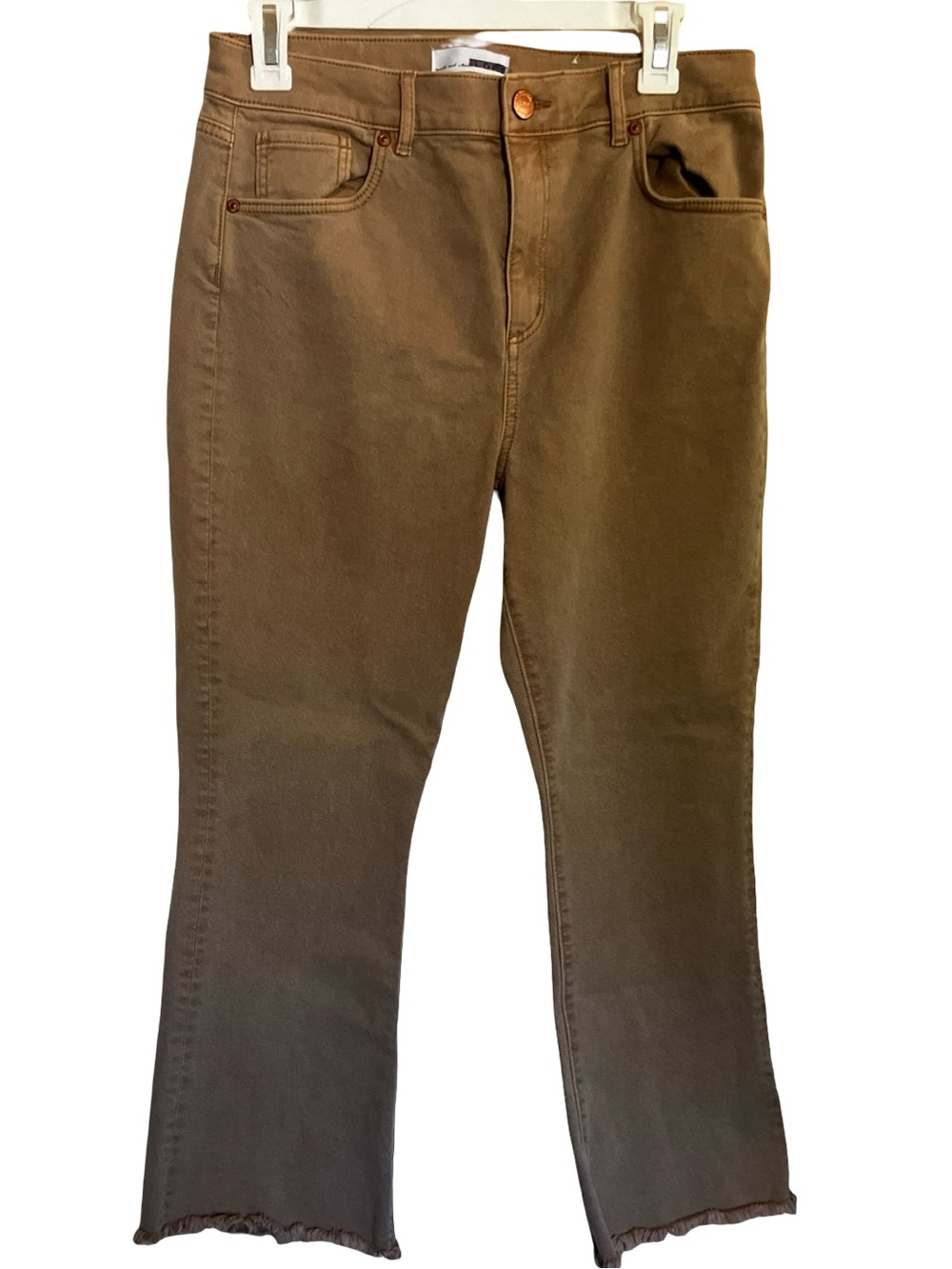 LOFT Light Brown Crop Raw Hem Jeans Sizs 8